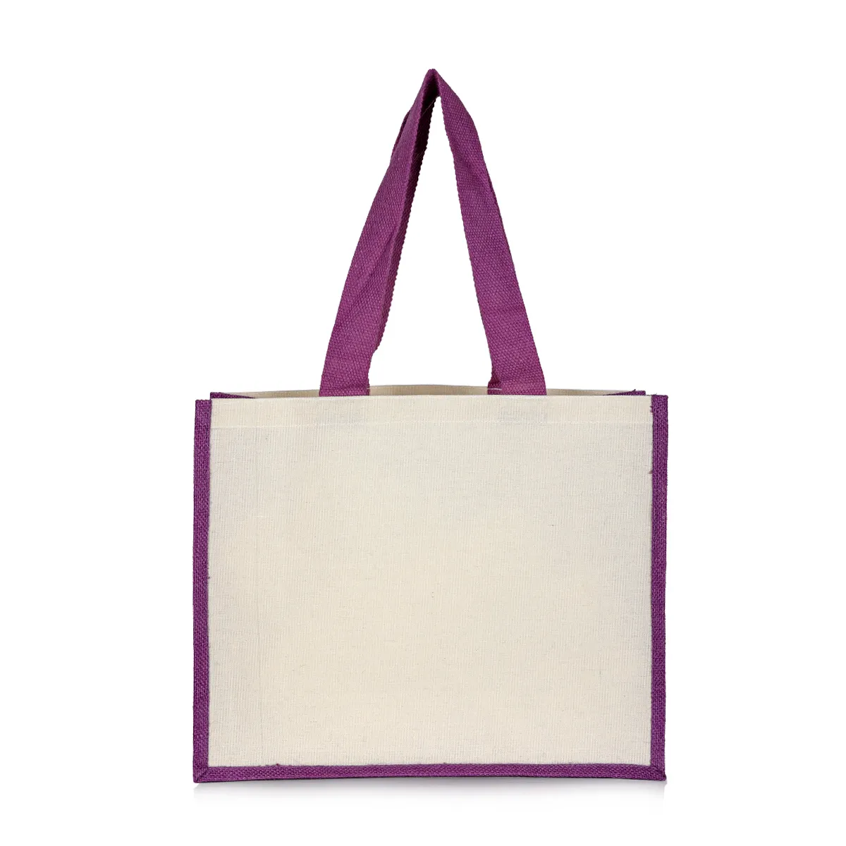 Jute Bags Purple with Canvas Body